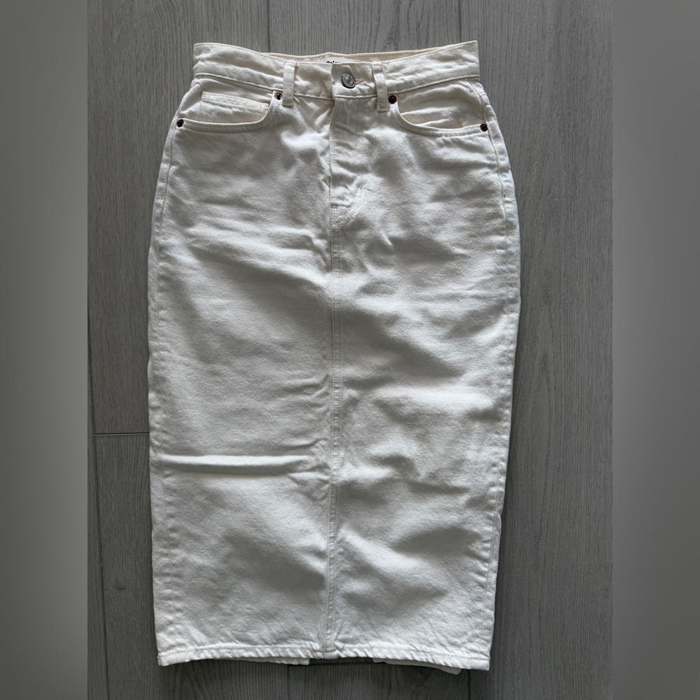 Reformation Off-White Midi Skirt